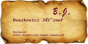 Boszkovicz József névjegykártya